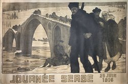 Journée Serbe, Lithographie originale – Renée Mourgue, 1916