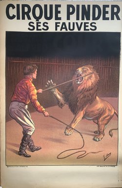 Cirque Pinder B, Lithographie originale –  Soury, ci1930