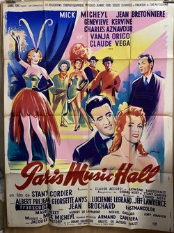 Paris Music hall, Lithographie originale – B Grinsson, 1957