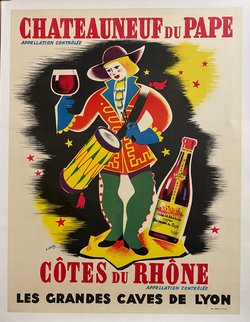 Chateauneuf du Pape, Lithographie originale – A Ober, circa 1960