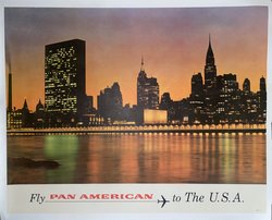 Pan American Fly to the USA, Original offset print – Kronfeld, ci1960