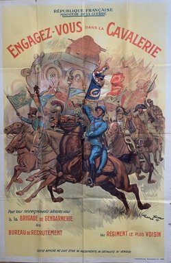 Engagez-vous dans la Cavalerie, Lithographie originale – Georges Scott, 1929