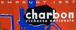 Emprunt Charbon 1957, Lithographie originale – Bernard Villemot, 1957