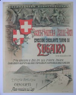 LUGANO Societi Swizzera di belle Arti, Lithographie originale – Anonyme