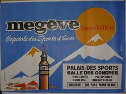 Megeve l ensoleillee Capitale des sports d hiver, Lithographie originale – M Maillot
