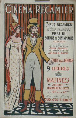 Cinéma Récamier, Lithographie originale – Geo Dorival, 1910