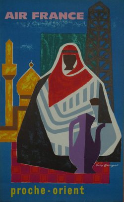 Near-east  Air France, Original lithograph – Guy Georget, 1962