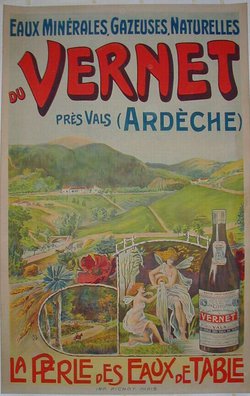 VERNET La perle des eaux de table, Lithographie originale, circa 1900