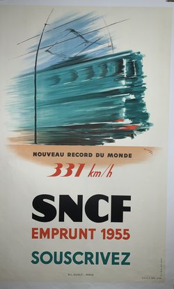 SNCF Bond 1955, Original lithograph, Rousset, 1955