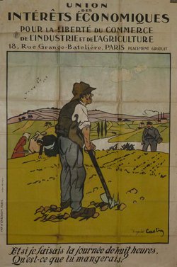 Union des interets économiques, Original lithograph, 1919