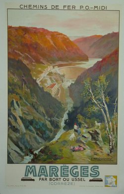 Marèges, Lithographie originale, Paul Champseix