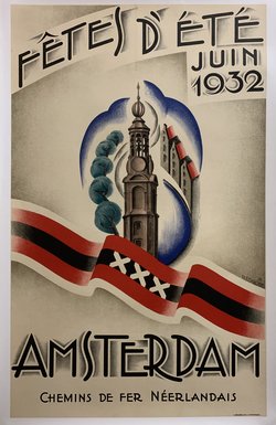 Amsterdam 1932 Summer feast, Original lithograph – Bleekrode, 1931