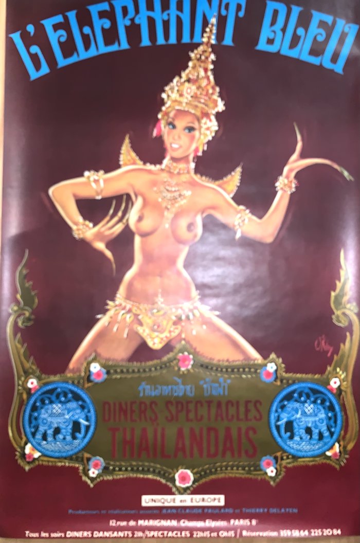 Eléphant bleu, Affiche offset originale –  O'kley