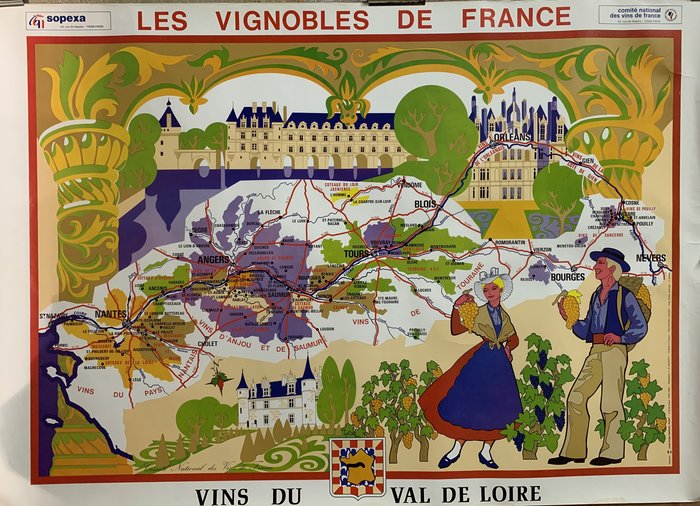 Loire valley wines, Original offset print