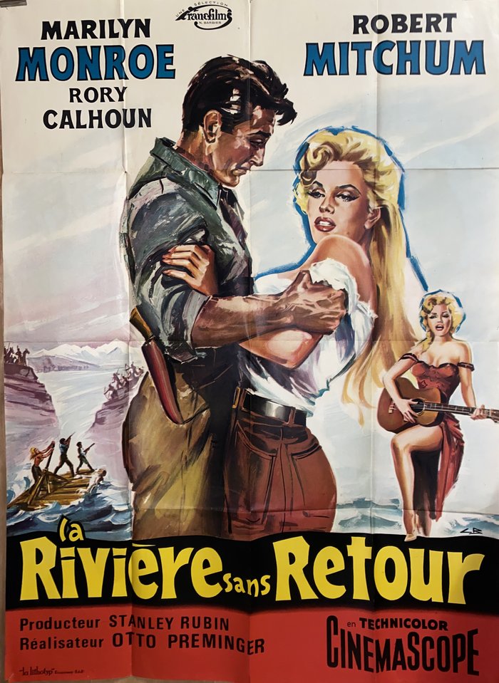 La Riviere sans retour, Affiche offset originale –  Belinsky, 1954