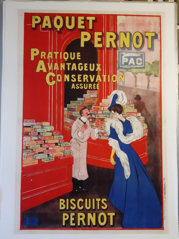 Paquet Pernot Biscuits Pernot, Original lithograph – Leonetto Cappiello, 1905