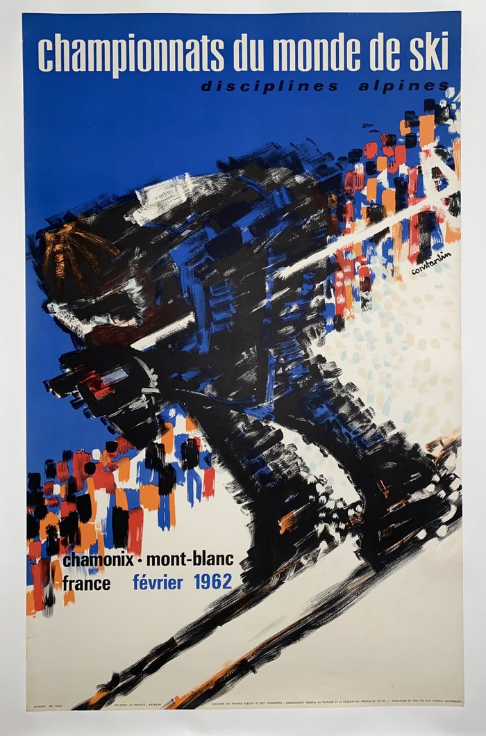 Championnat  du monde de ski 1962, Lithographie originale, Constantin