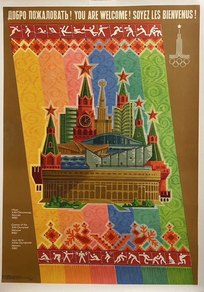 Jeux Olympiques 1980 Moscou, Lithographie originale, 1979