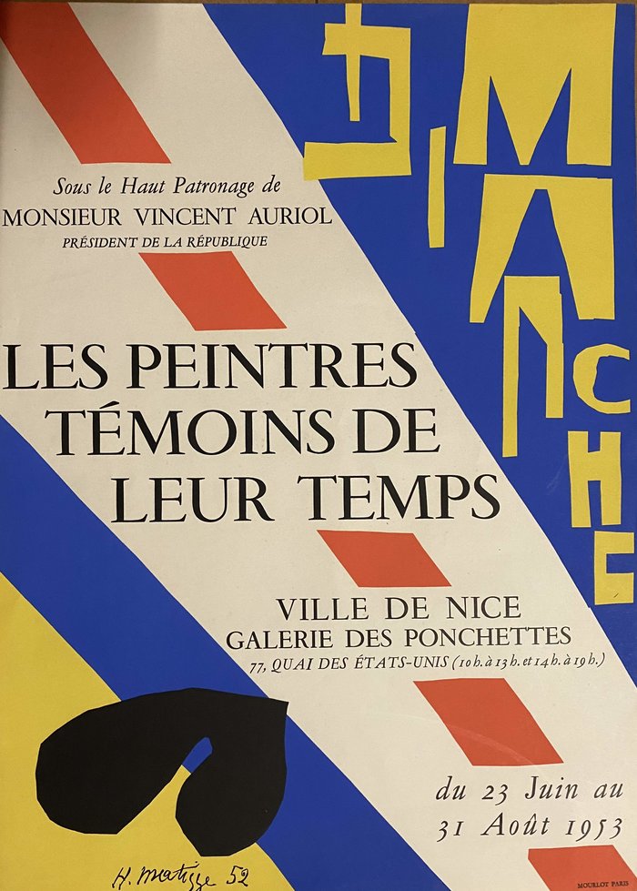 Matisse les peintres témoins de leur temps, Lithographie originale – Henri Matisse, 1952