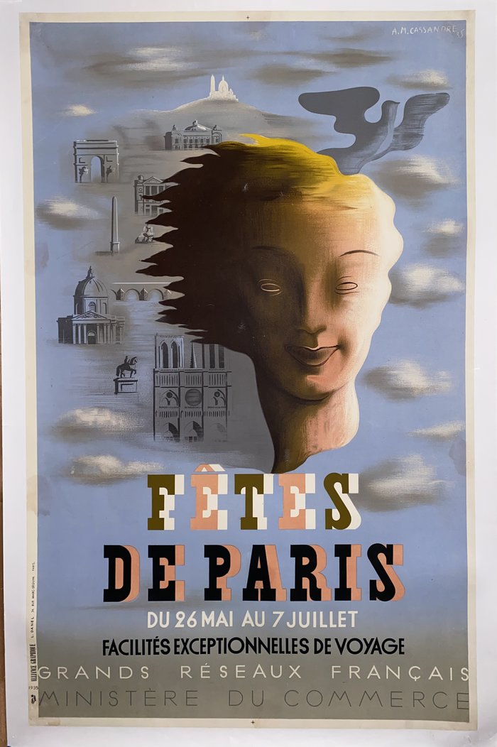 Fetes de Paris, Lithographie originale –  Cassandre, 1935