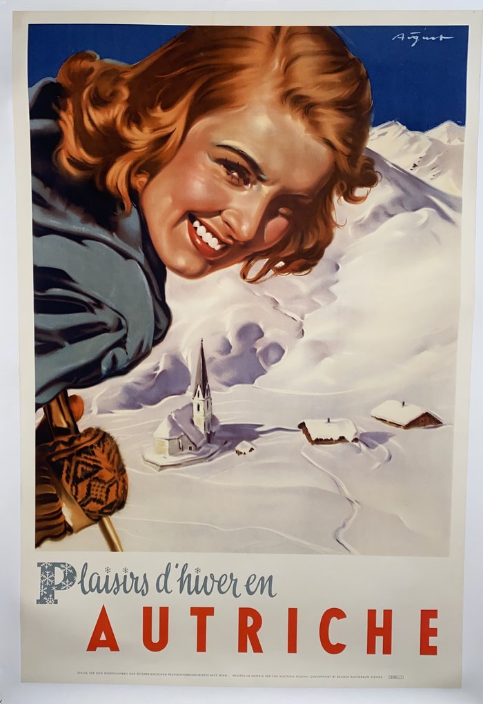 Autriche C, Lithographie originale, paul Aigner, circa 1950