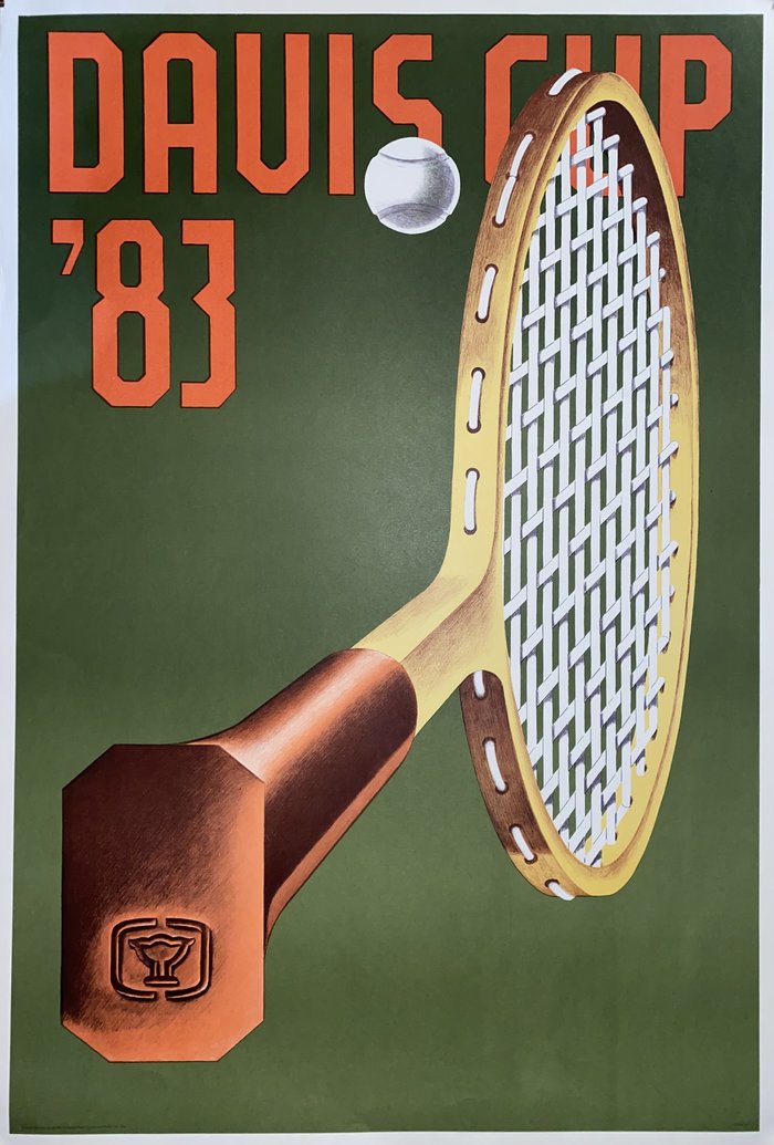 Coupe Davis 83, Lithographie originale – Konrad Klapheck, 1983