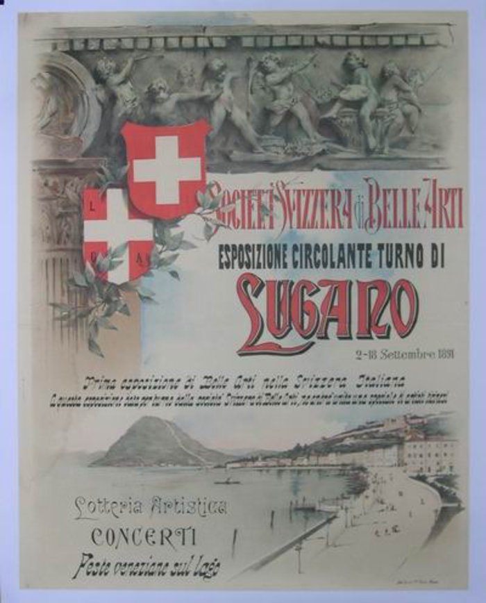 LUGANO Societi Swizzera di belle Arti, Lithographie originale –  Anonyme