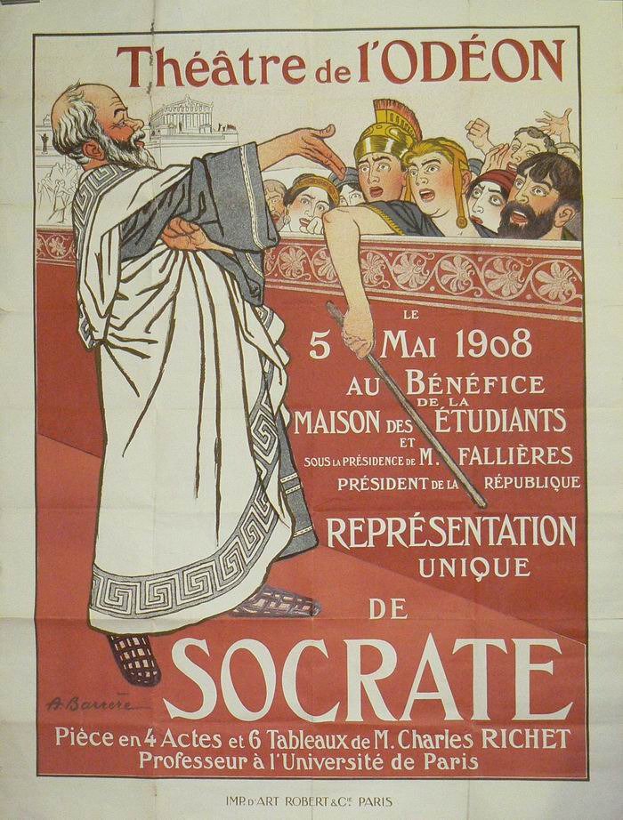 SOCRATE  1908, Original lithograph, Adrien Barrere