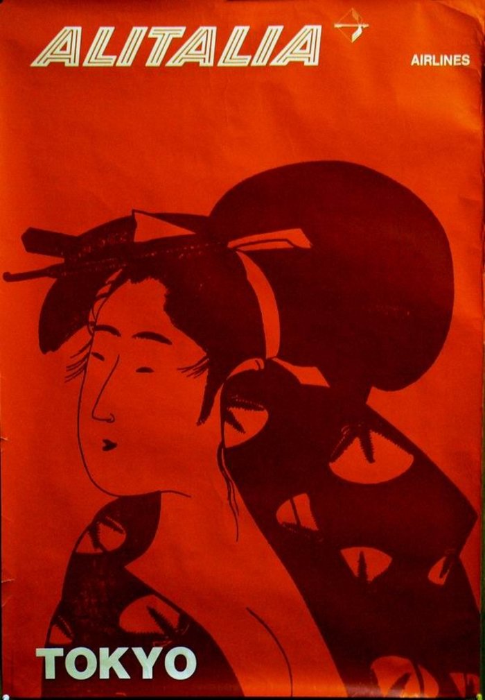 ALITALIA  Tokyo, Lithographie originale