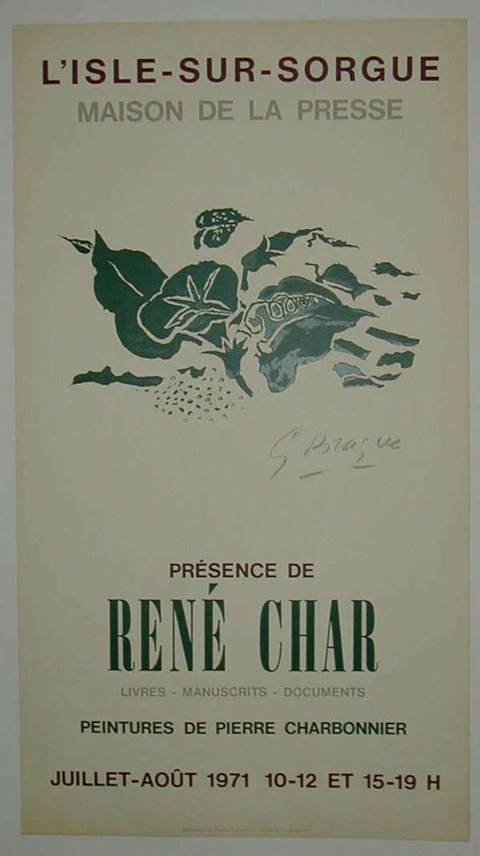 RENE CHAR, Lithographie originale