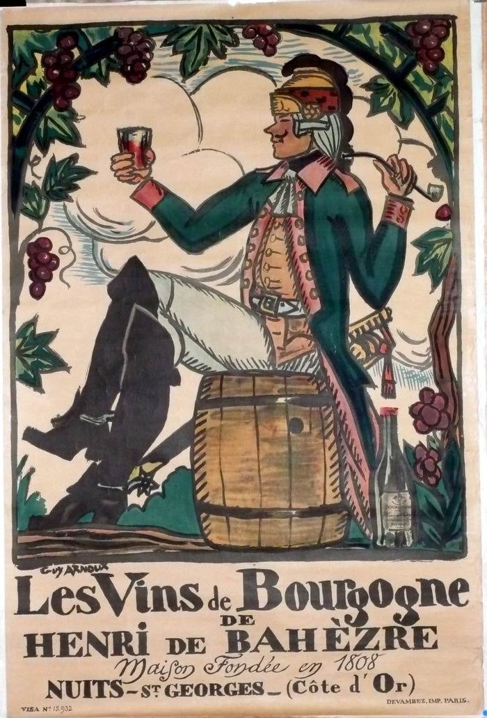 The Burgundy Wines, Original lithograph – Guy Arnoux, 1916