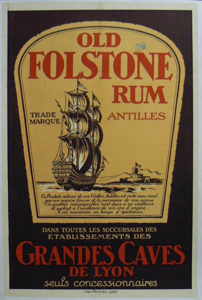 Old Folstone Rum, Original lithograph, 1961