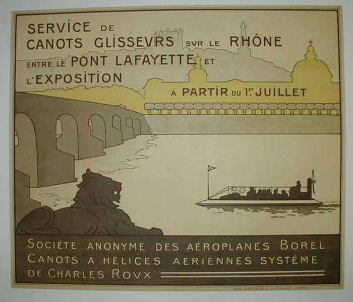 CANOTS GLISSEURS, Lithographie originale