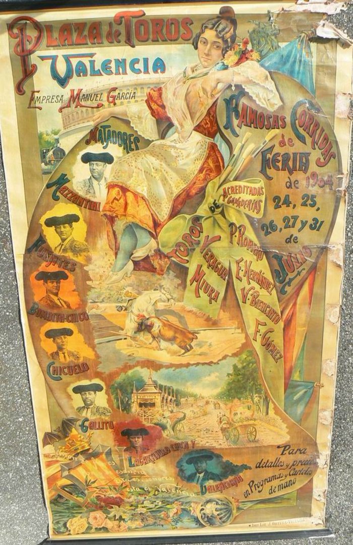 PLAZA DE TOROS 1904, Lithographie originale, 1904