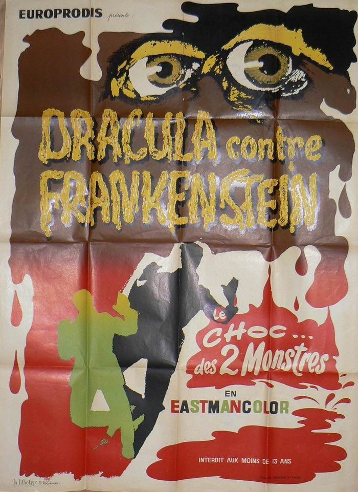 Dracula contre Frankenstein, Lithographie originale –  Anonyme