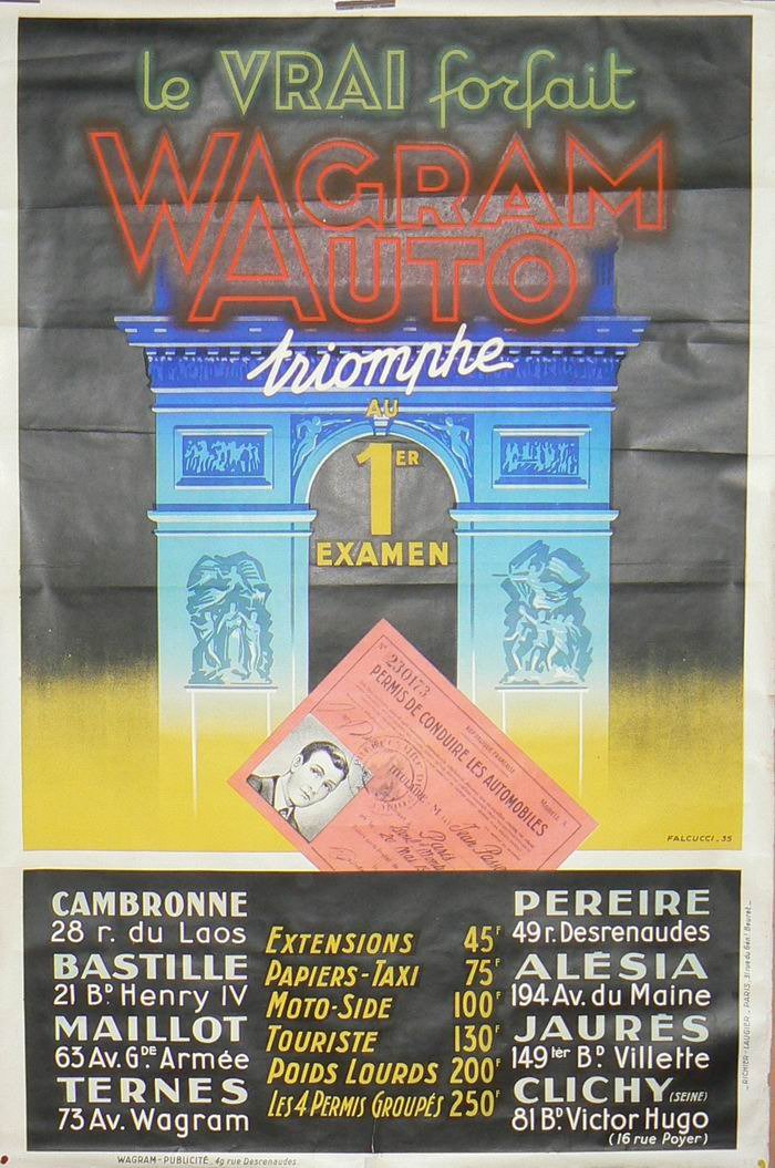 WAGRAM Le vrai forfait, Lithographie originale, 1935