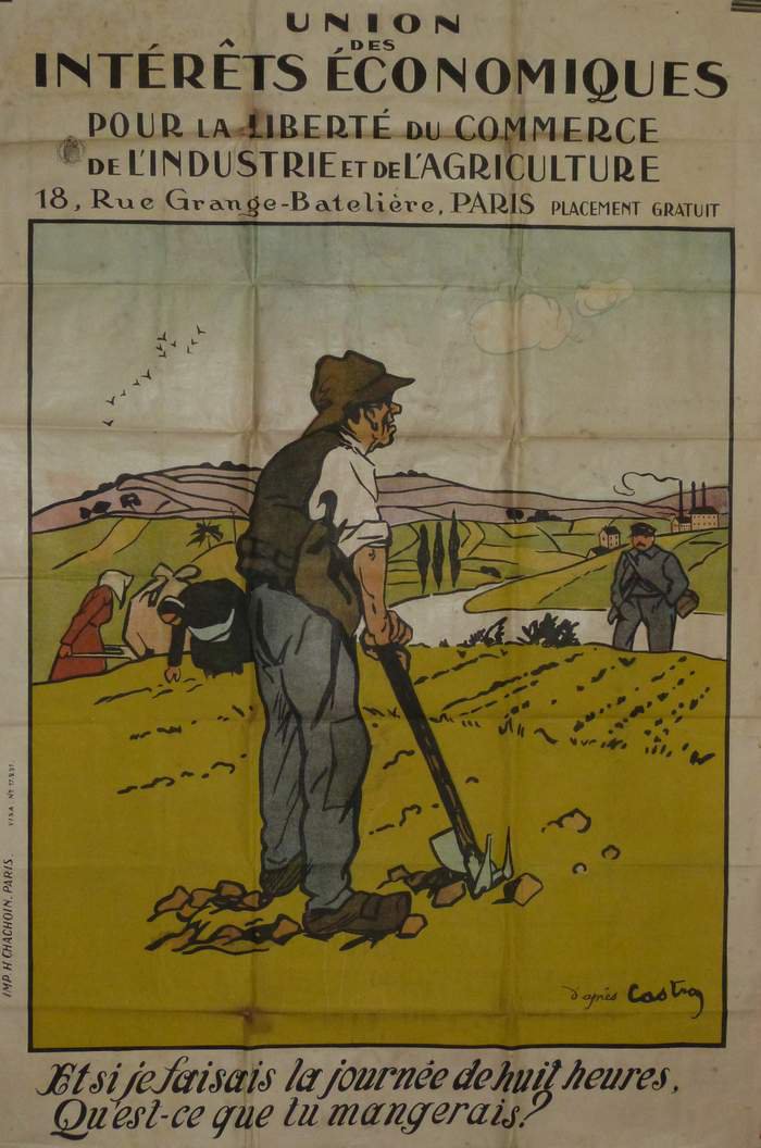 Union des interets économiques, Original lithograph, 1919
