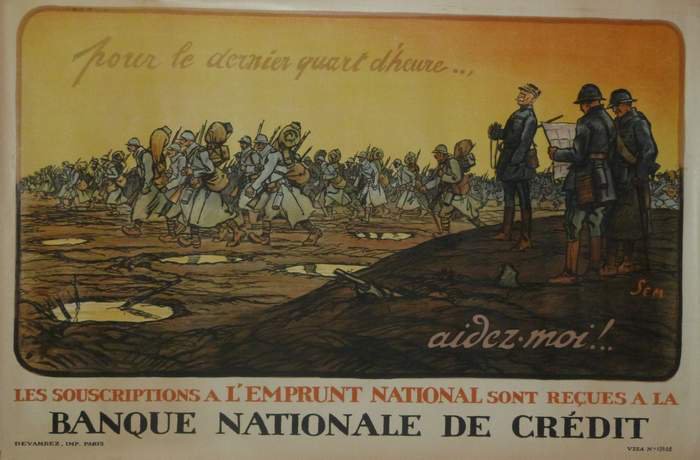 Banque nationale de Crédit, Lithographie originale –  Sem