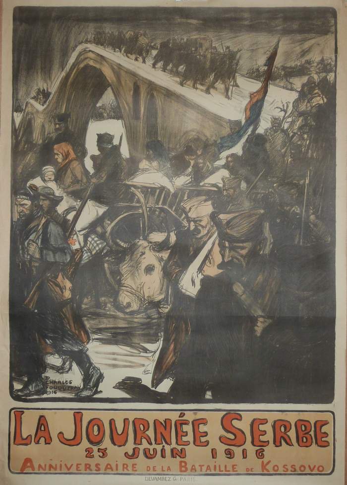 La Journée Serbe, Lithographie originale – Charles Fouqueray, 1916