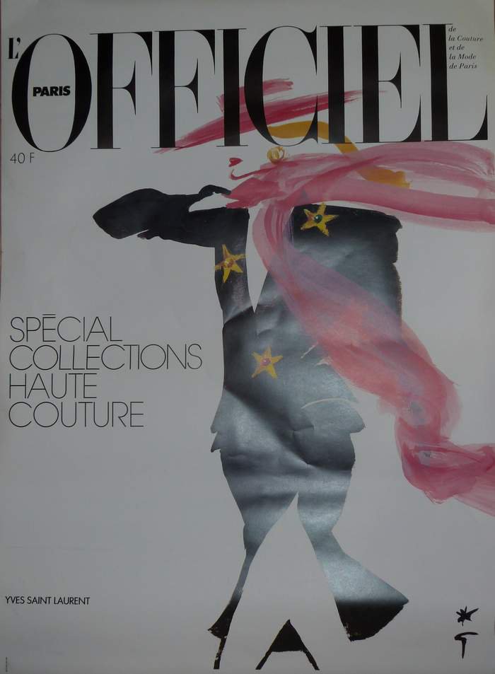L'OFFICIEL Yves St laurent, Lithographie originale – Rene Gruau