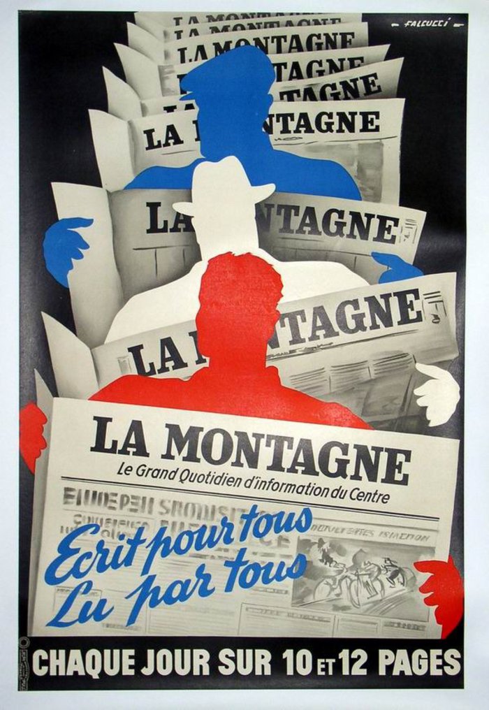 La Montagne, Lithographie originale, Falcucci