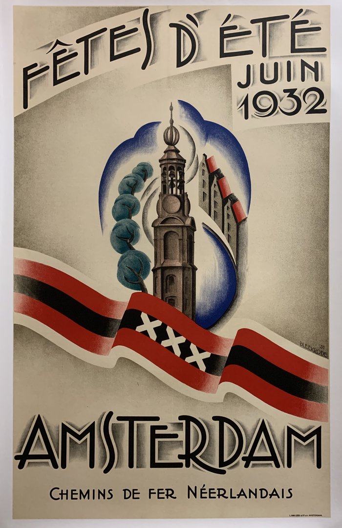 Amsterdam Fêtes d'été 1932, Lithographie originale –  Bleekrode, 1931