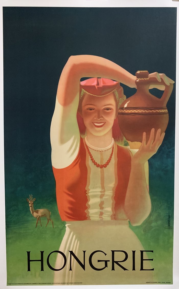 Hongrie 2, Lithographie originale, Fery konecsni, circa 1935