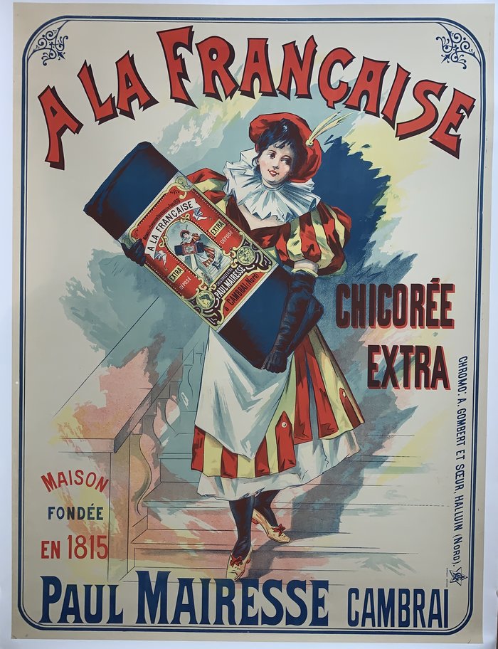 Chicorée    A la Française, Lithographie originale –  Anonyme, circa 1900